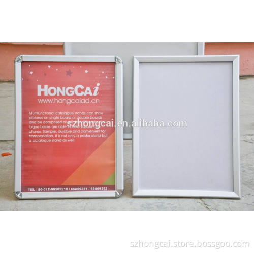 Exhibition shoe snap frame, 25mm aluminum round coner , silver color